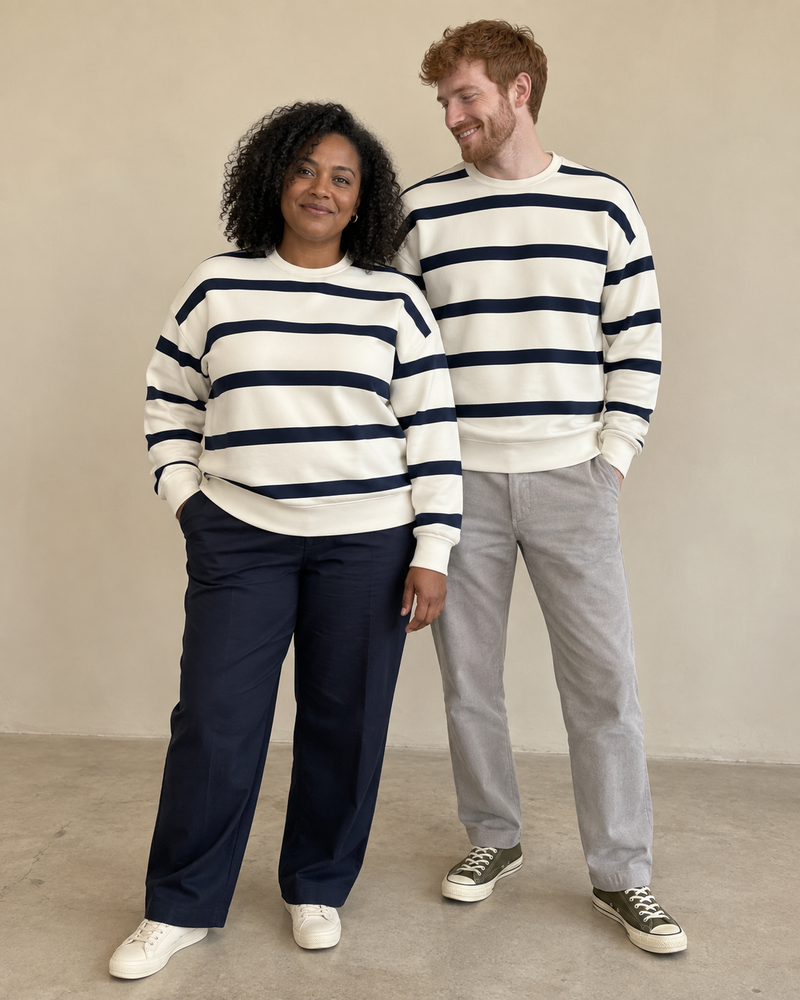 Sweat-shirt à rayures unisexe