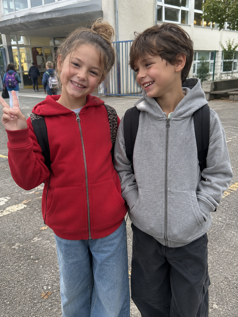 Sweat-shirt zippé à capuche enfant