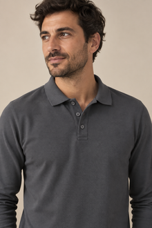 Polo piqué manches longue homme
