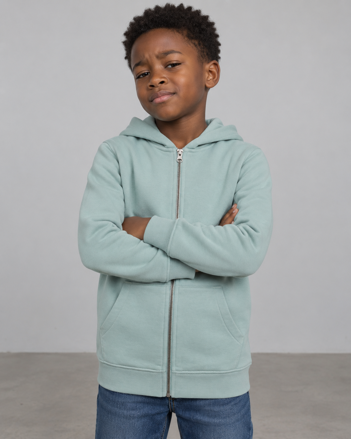 Sweat-shirt zippé à capuche enfant — photo 2