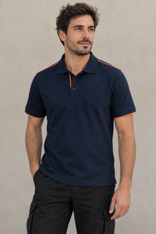 Polo contrasté manches courtes homme