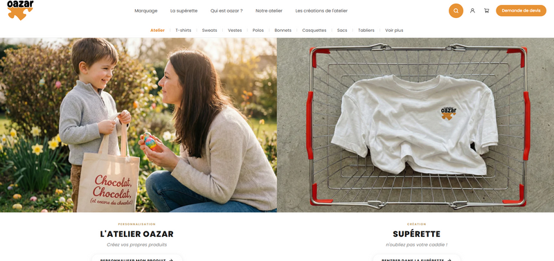 Lancement du site de personnalisation avec 