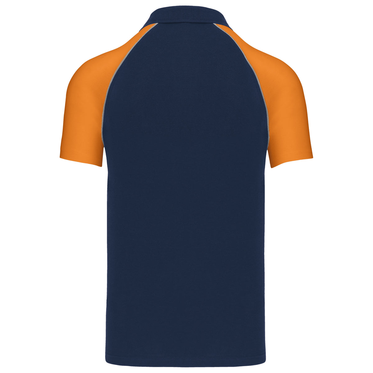 bleu marine, orange, dos