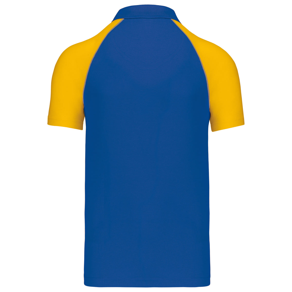 bleu royal, jaune, dos