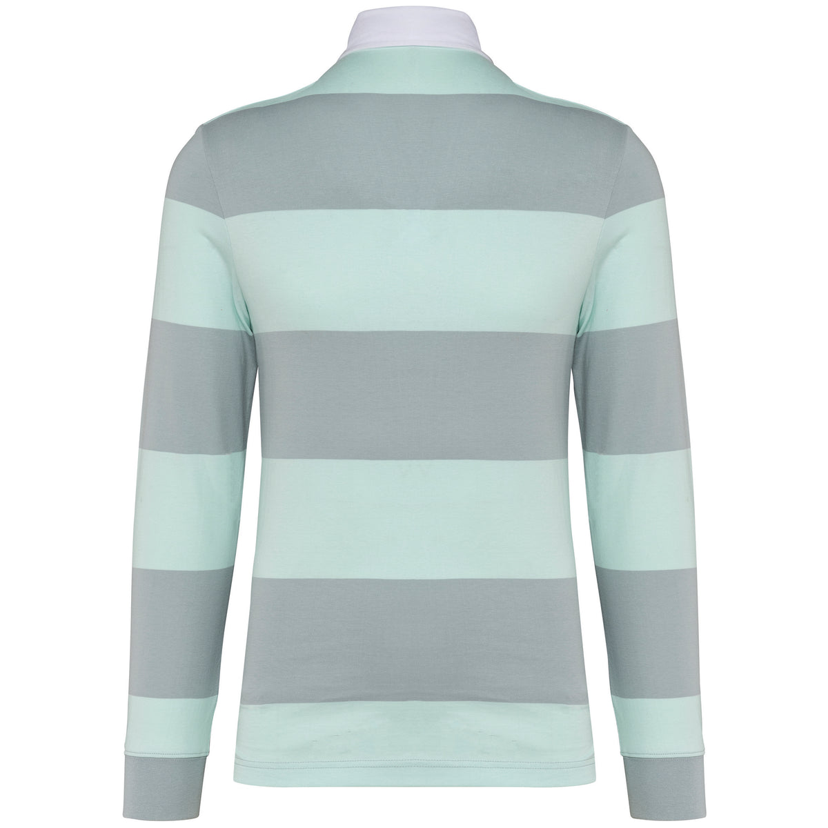 gris clair, rayures menthe, dos