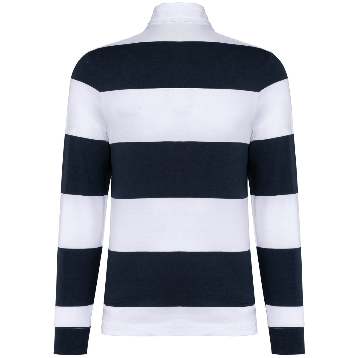 bleu marine, rayures blanche, dos