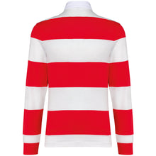 Polo rugby rayé manches longues unisexe