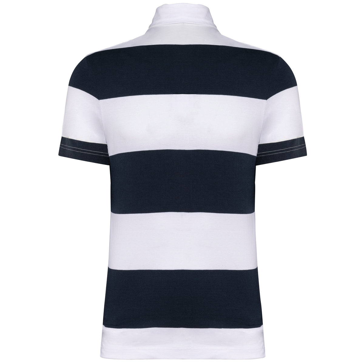 bleu marine, rayures blanche, dos