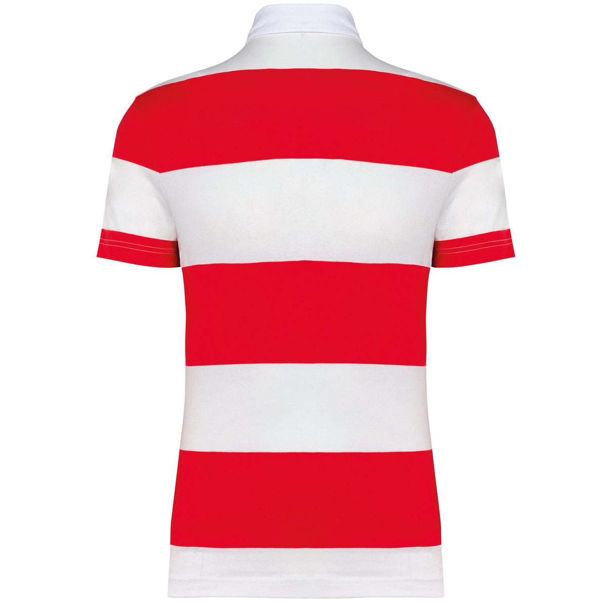 rouge, rayures blanche, dos