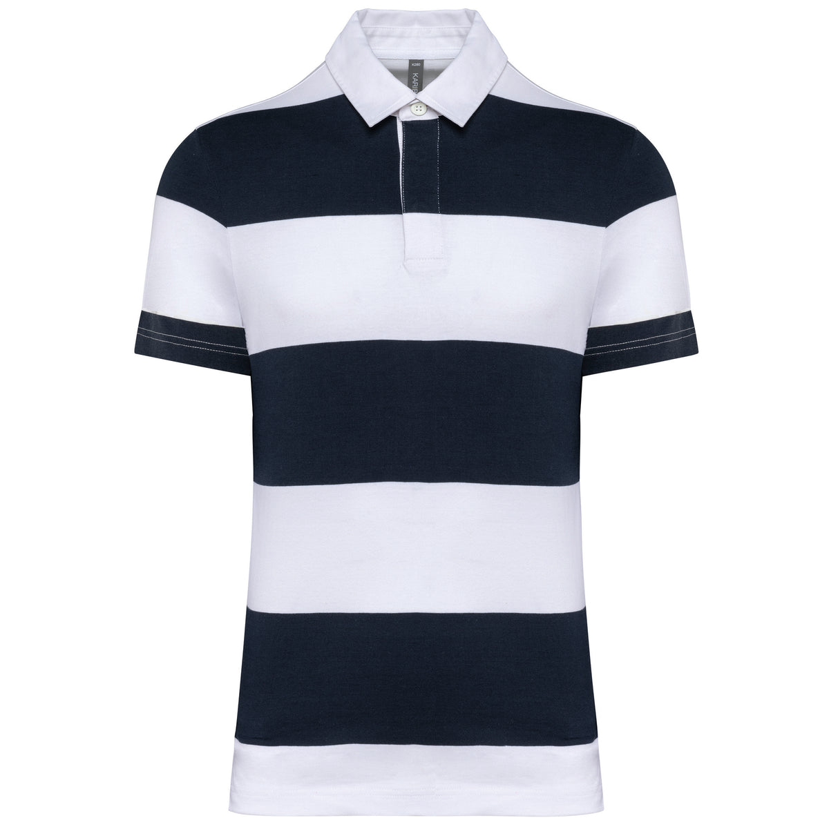 bleu marine, rayures blanche, avant