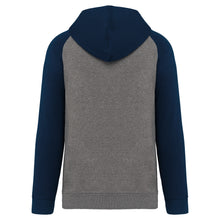Sweat-shirt à capuche bicolore unisexe