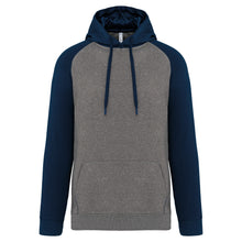 Sweat-shirt à capuche bicolore unisexe