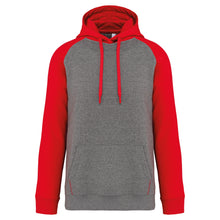 Sweat-shirt à capuche bicolore unisexe