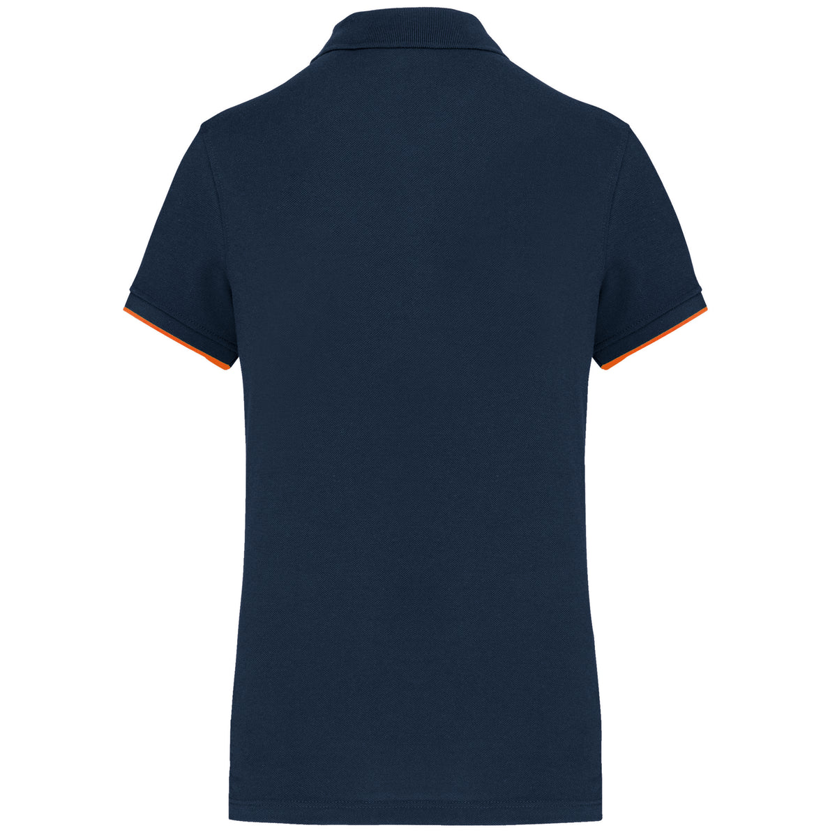 bleu marine, orange flash, dos