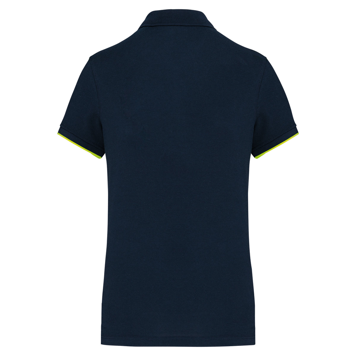 bleu marine, jaune fluo, dos
