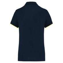 Polo contrasté manches courtes femme