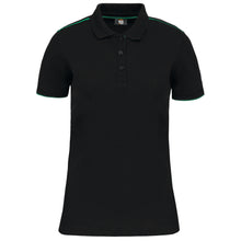 Polo contrasté manches courtes femme