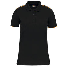 Polo contrasté manches courtes femme