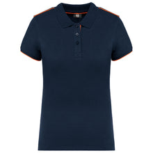 Polo contrasté manches courtes femme