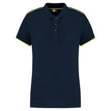 Polo contrasté manches courtes femme