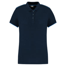 Polo contrasté manches courtes femme