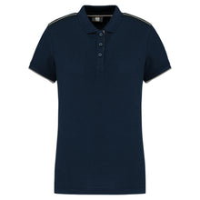 Polo contrasté manches courtes femme