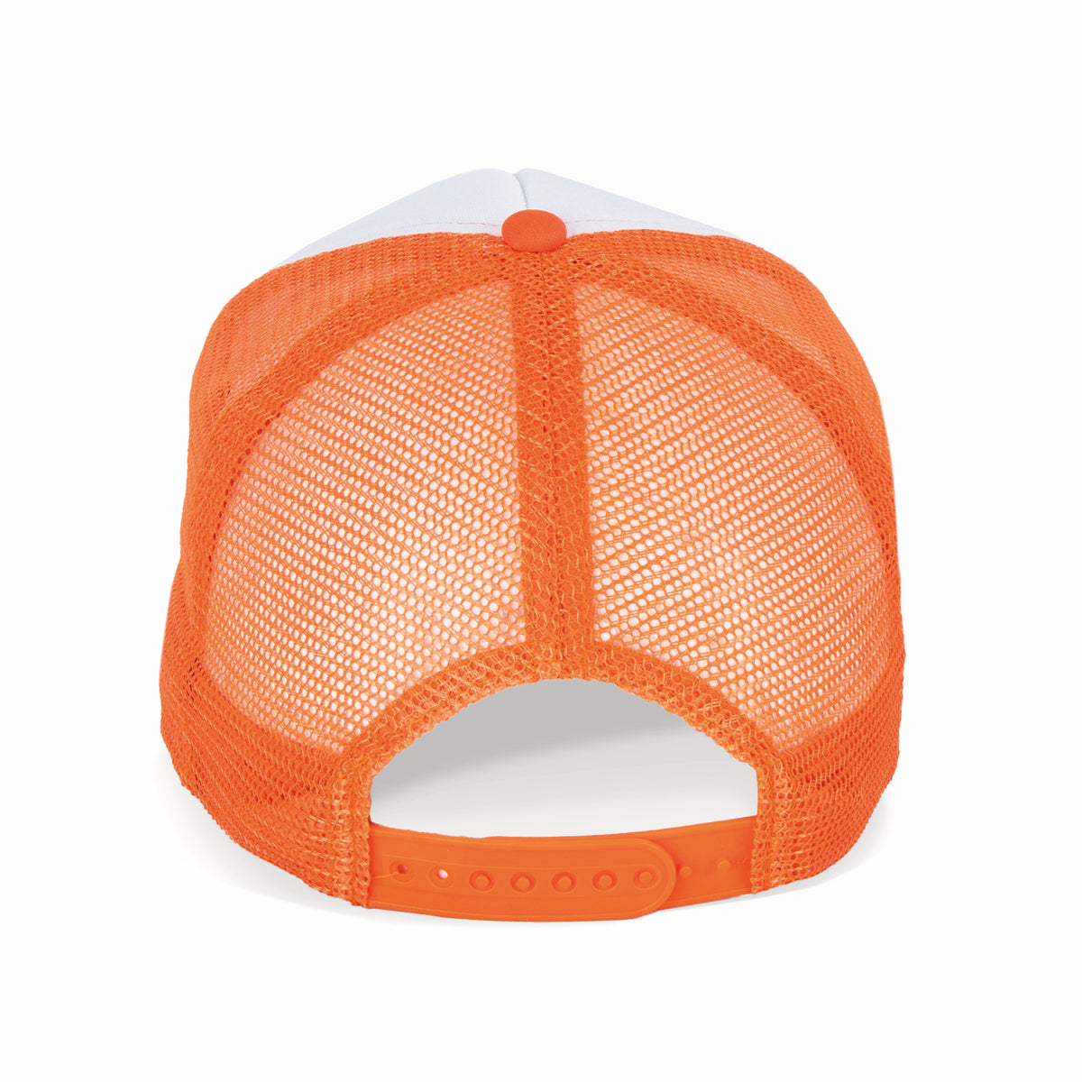 Blanc, orange fluo, dos