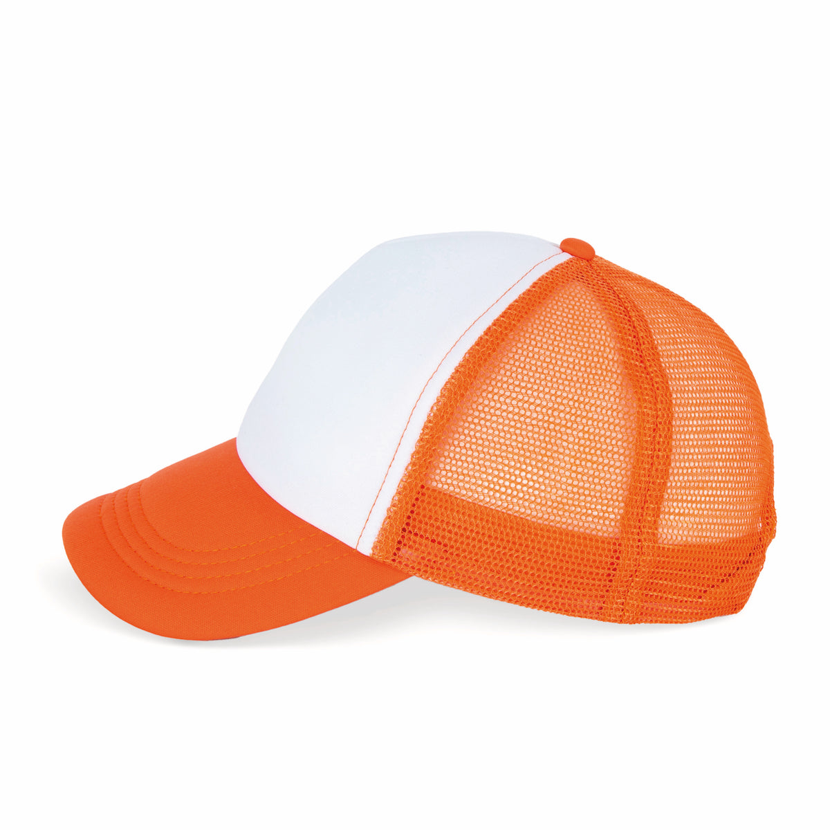 Blanc, orange fluo, gauche
