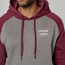 Sweat-shirt à capuche bicolore unisexe