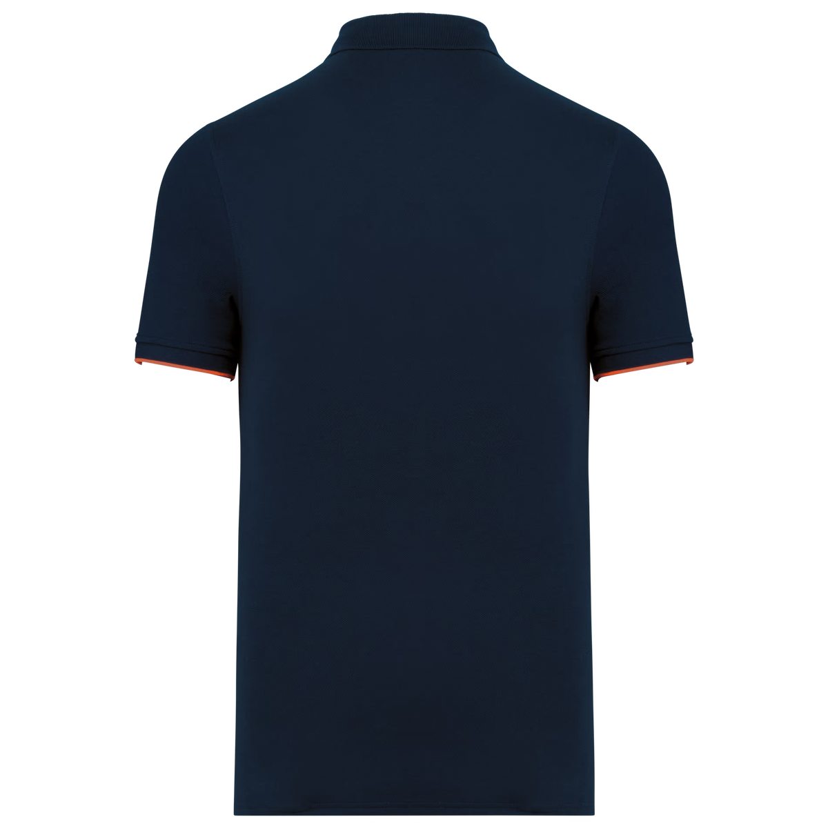 bleu marine, orange flash, dos