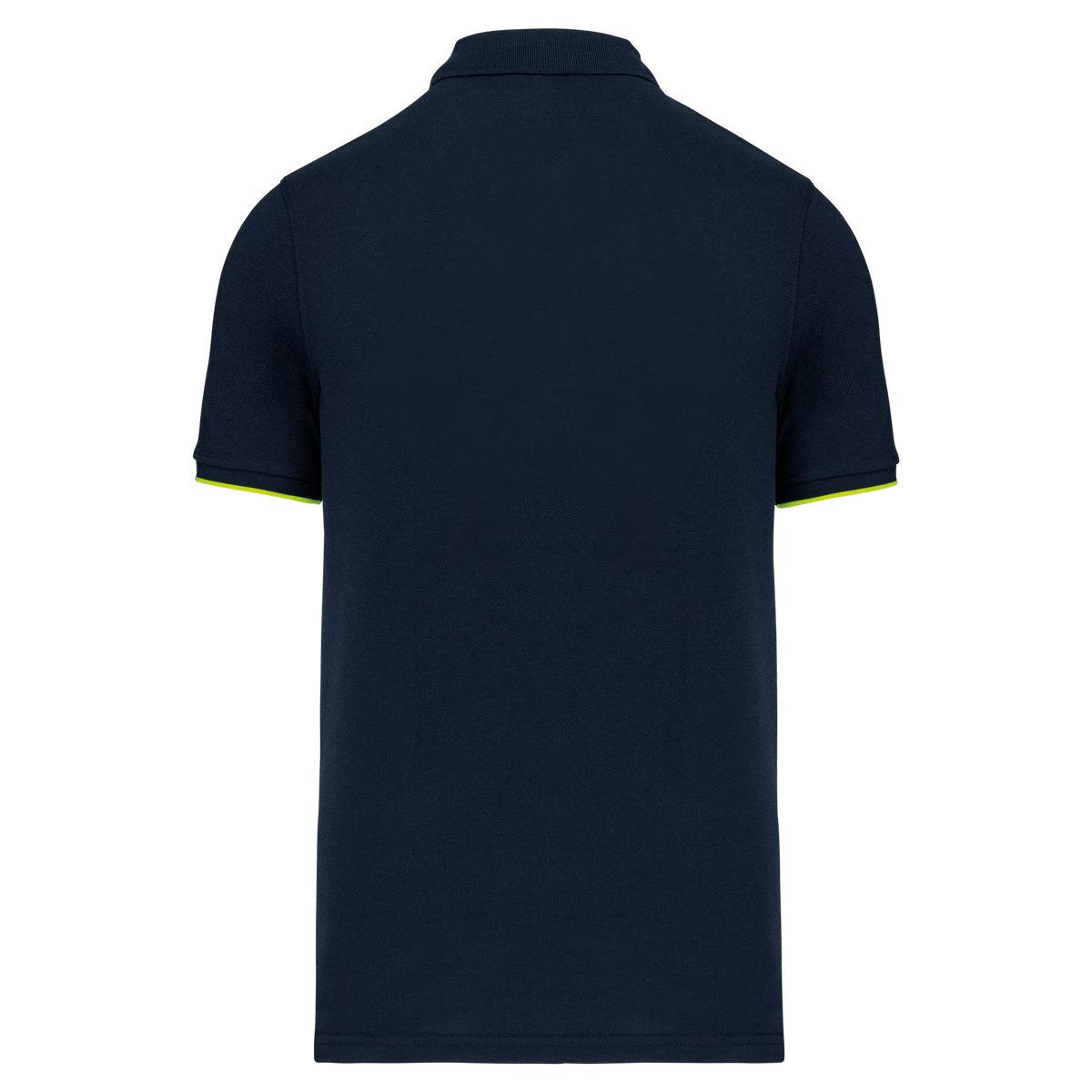 bleu marine, jaune fluo, dos