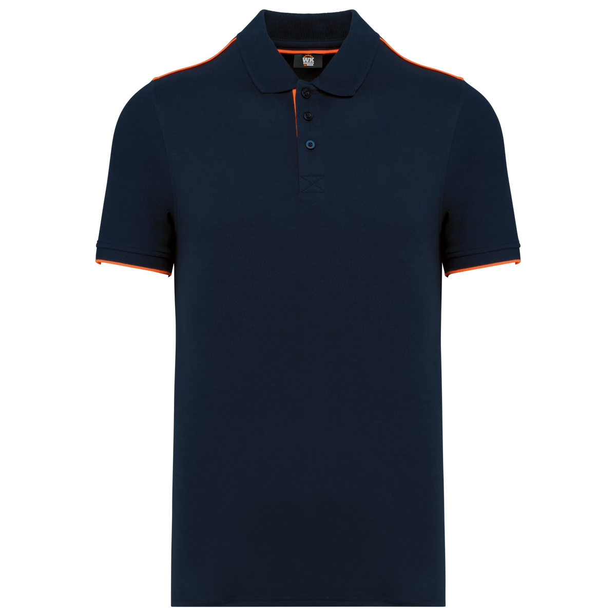 bleu marine, orange flash, avant