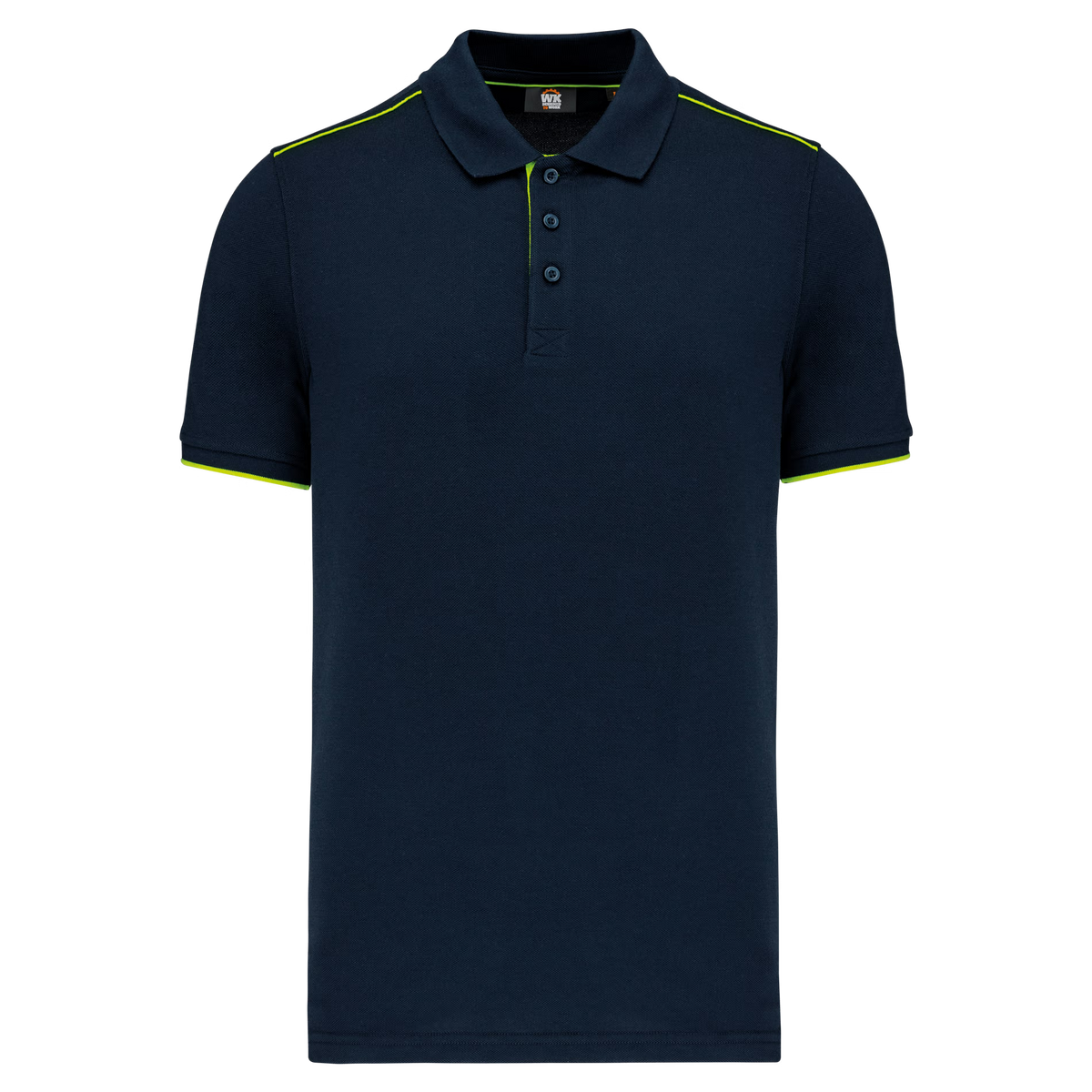 bleu marine, jaune fluo, avant