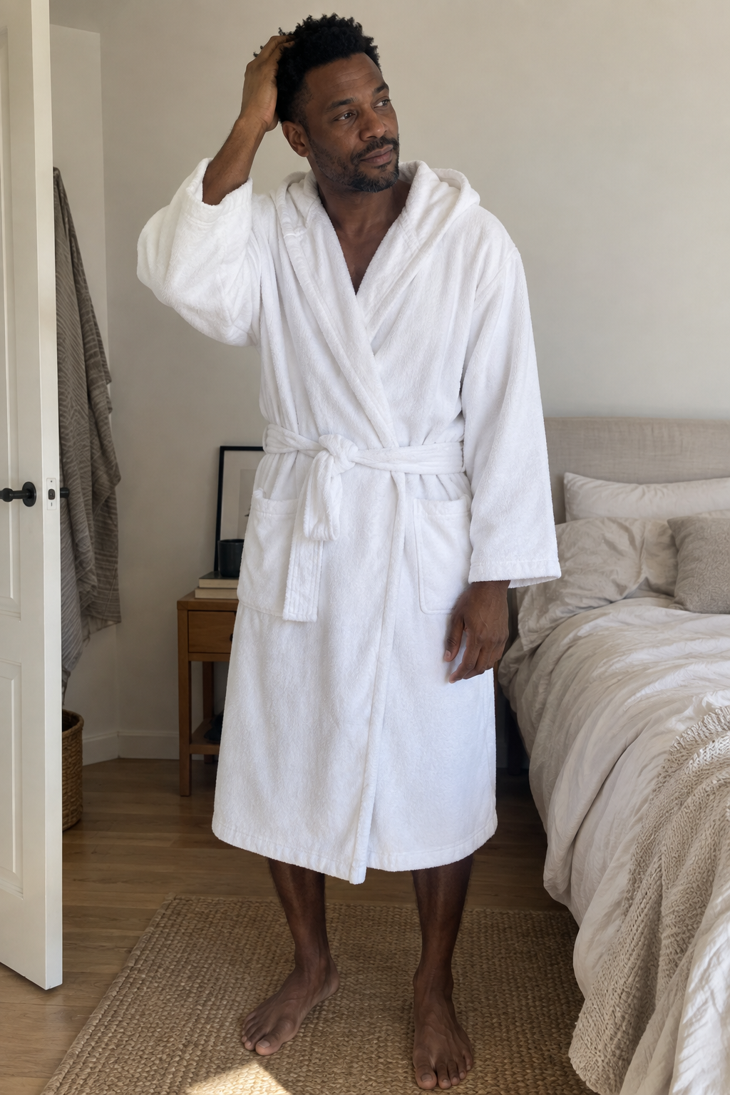 Peignoir de bain à capuche bio — photo 2