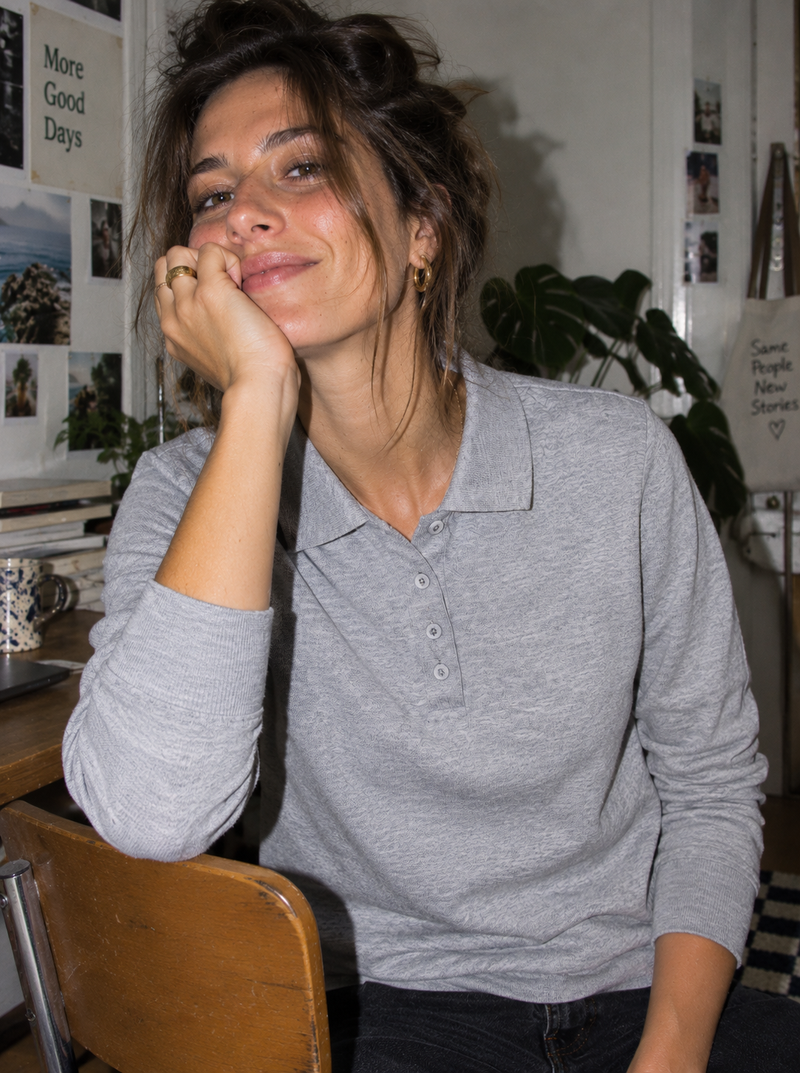Polo manches longue femme